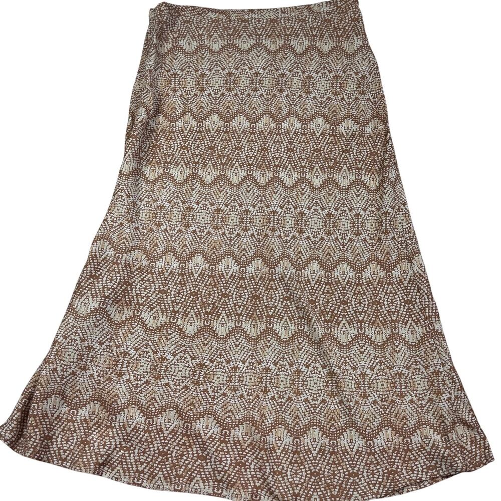 J. McLaughlin Louisa Abstract Satin Classic Timeless Midi Skirt Women's Size 10